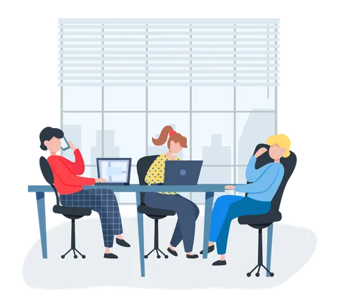 Group of employee doing meeting at office  Illustration
