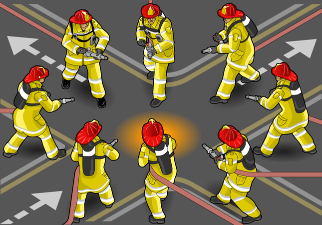 Group of firefighters  Illustration