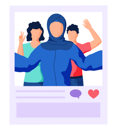 Group of friend clicking selfie Illustration