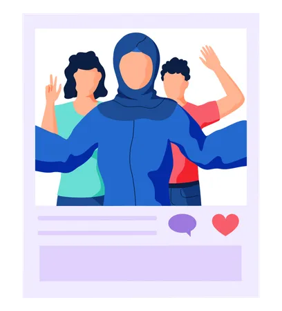 Group of friend clicking selfie  Illustration