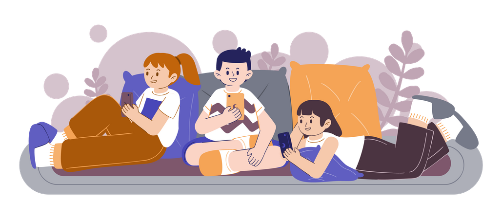 Group of friends spending time together  Illustration