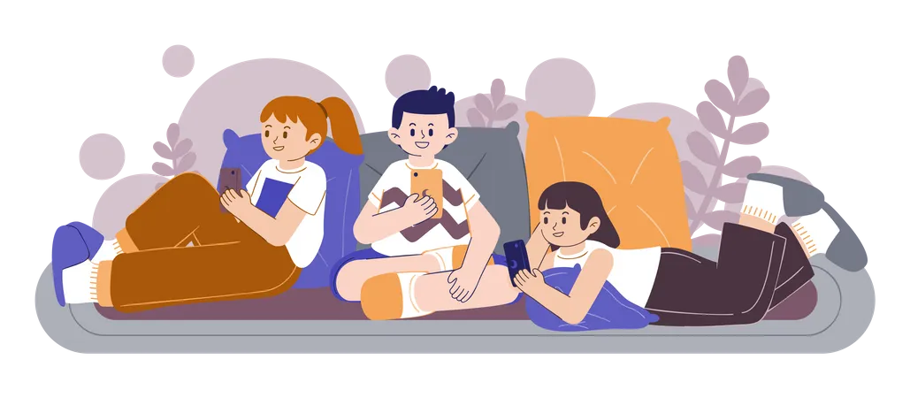 Group of friends spending time together  Illustration