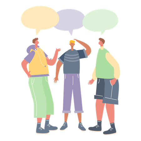 Group of friends talking to each other  Illustration