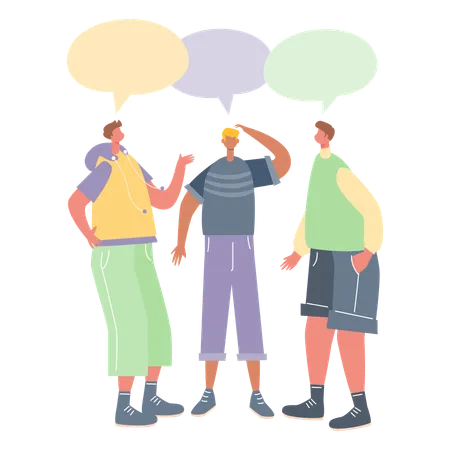 Group of friends talking to each other  Illustration