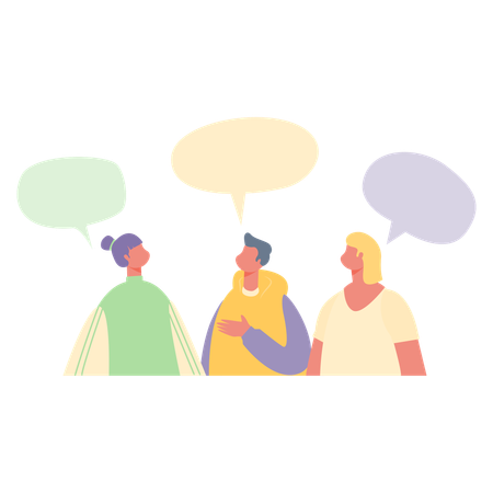 Group of friends talking to each other  Illustration