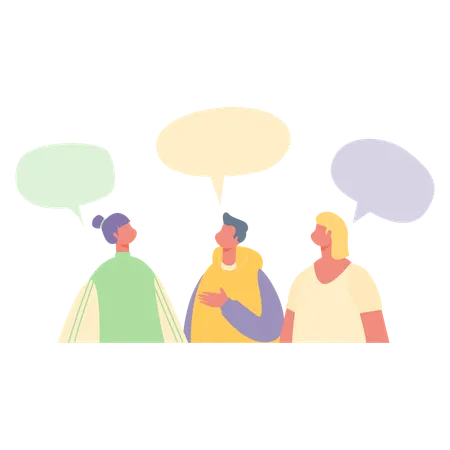 Group of friends talking to each other  Illustration