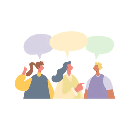 Group of friends talking to each other  Illustration