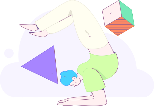 Group of girls doing yoga  Illustration