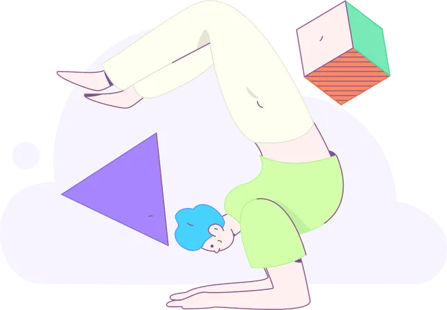 Group of girls doing yoga  Illustration