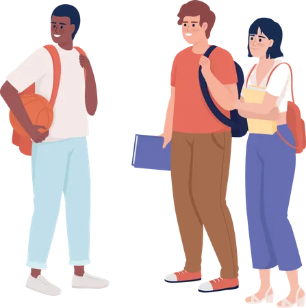 Group of high school students Illustration