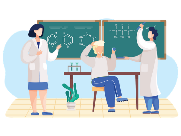 Group of lab scientist Illustration