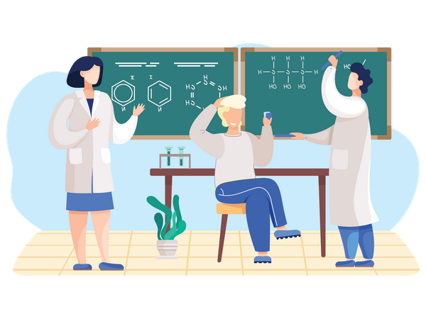 Group of lab scientist  Illustration