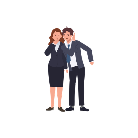 Group of office colleagues gossiping  Illustration