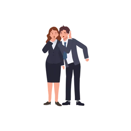 Group of office colleagues gossiping  Illustration