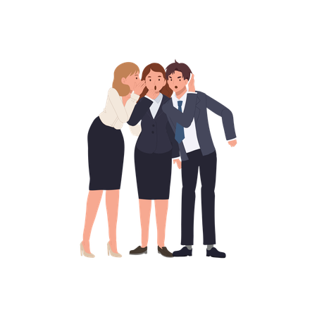 Group of office coworkers gossiping  Illustration