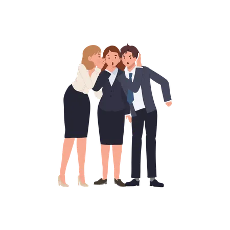 Group of office coworkers gossiping  Illustration