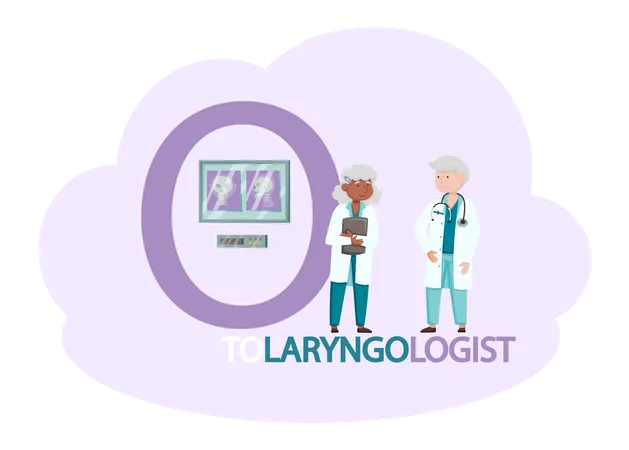 Doctors Conduct Examination Make Diagnoses And Treat Sick Patients Otolaryngologist Take Care Of People Health In Medical Clinic Physician Specializes In Diagnosis And Treatment Of Pathologies Illustration