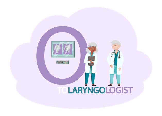 Group of otolaryngologist surgeon  Illustration