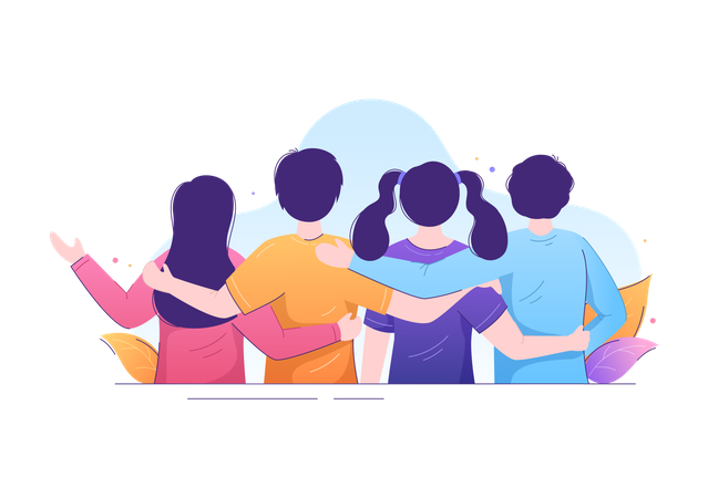 Group of people hugging  Illustration