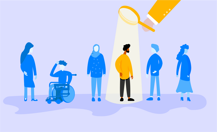 Group of people standing for recruitment  Illustration
