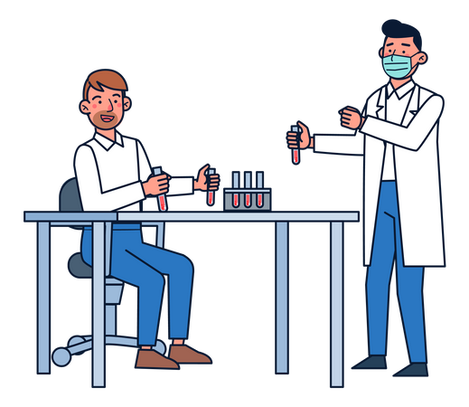 Group of scientist doing experimentation Illustration