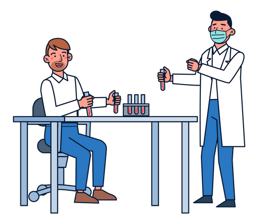 Group of scientist doing experimentation  Illustration