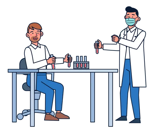 Group of scientist doing experimentation  Illustration