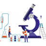 illustration scientists working in lab