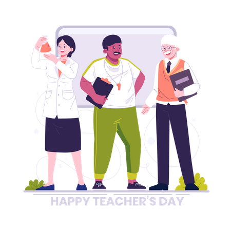 Group of teachers on teachers day  Illustration