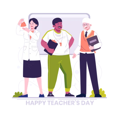 Happy Teachers Day Flat Character Illustration Illustration