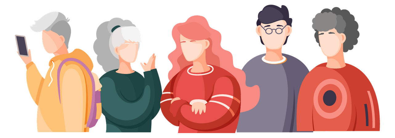 Group Of Teenager  Illustration