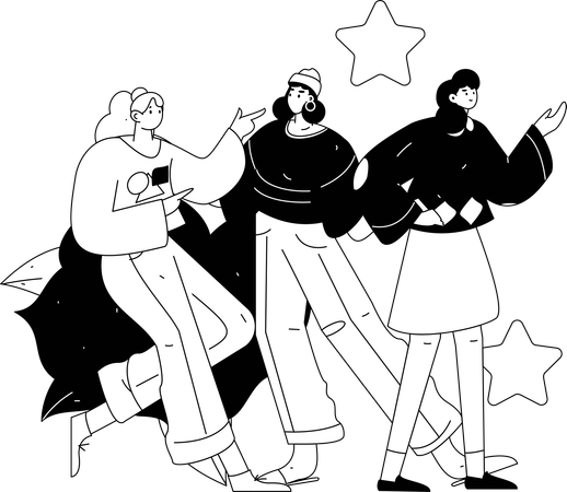 Group of woman talking to each other  Illustration