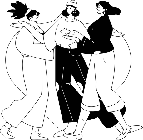 Group of woman talking to each other  Illustration
