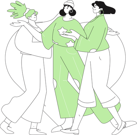 Group of woman talking to each other  Illustration