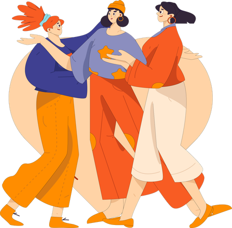 Group of woman talking to each other  Illustration