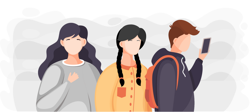 Group Of Young People  イラスト