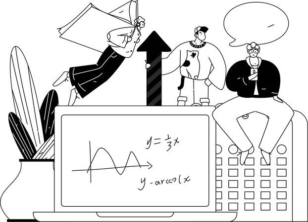 Group study performed by students  Illustration