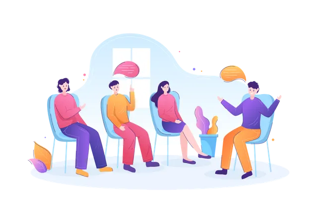 Group therapy for people psychology  Illustration
