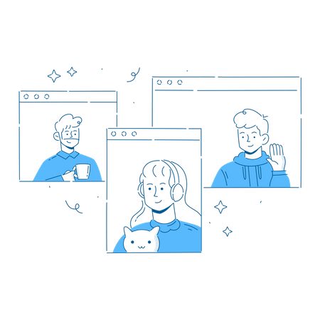 Group Video call Illustration