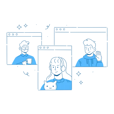 Group Video call Illustration