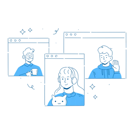 Group Video call  Illustration