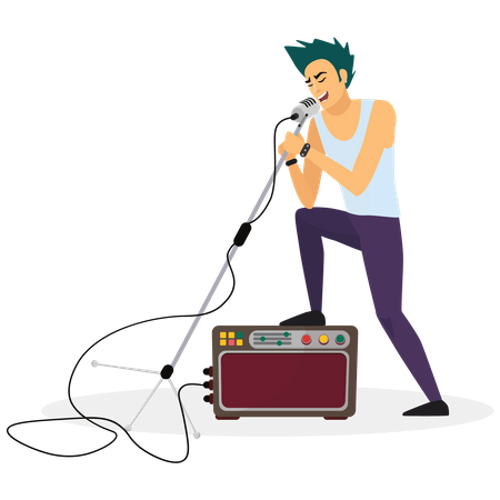 Chanteur de groupe  Illustration