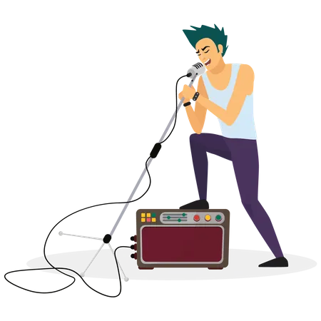 Chanteur de groupe  Illustration