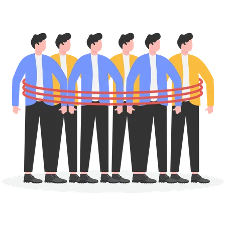 Groupe d'hommes d'affaires marchant ensemble  Illustration