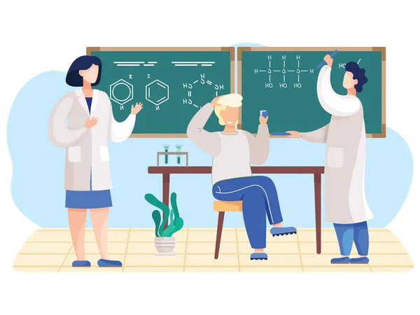 Groupe de scientifiques de laboratoire  Illustration