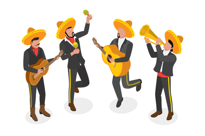 Groupe de musiciens mexicains  Illustration