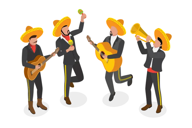 Groupe de musiciens mexicains  Illustration