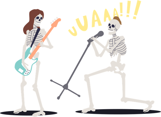 Groupe de rock pour Halloween  Illustration