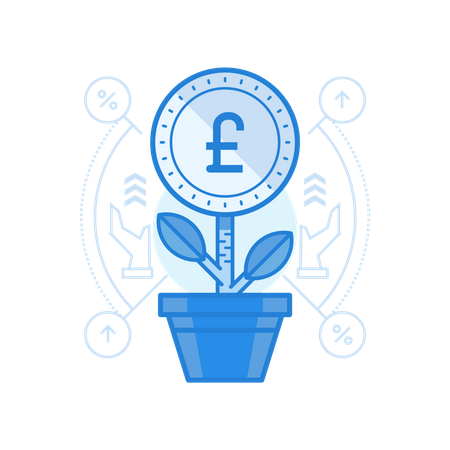 Grow British Pound  Illustration