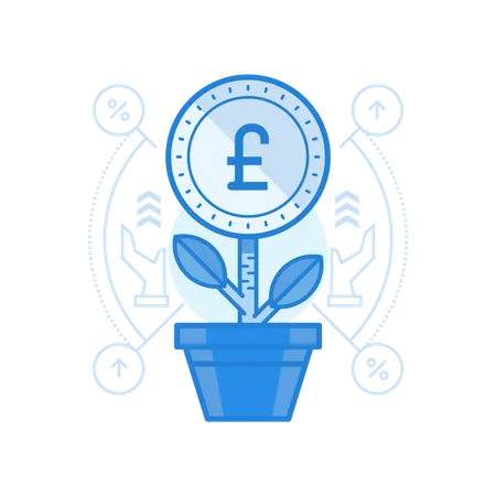 Grow British Pound  Illustration